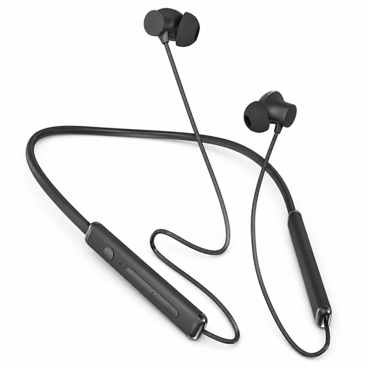 HANU Vibe Pro Wireless Neckband Earphones with 45 Hours Playtime, 10 Min Charge = 8 Hours Playback, Voice Assistant Support, Magnetic Earbuds, Deep Bass & Comfortable Fit