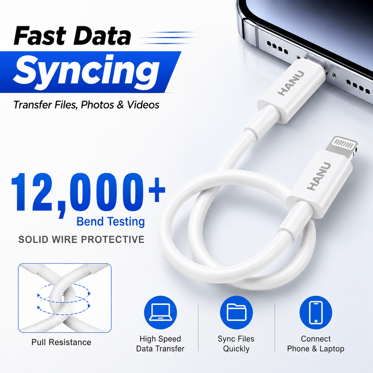 HANU Type C to Lightning (1M) Fast Charging Cable