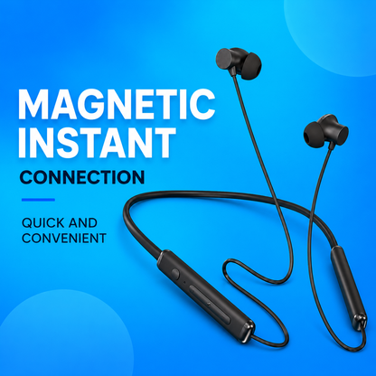 HANU Vibe Pro Wireless Neckband Earphones with 45 Hours Playtime, 10 Min Charge = 8 Hours Playback, Voice Assistant Support, Magnetic Earbuds, Deep Bass & Comfortable Fit